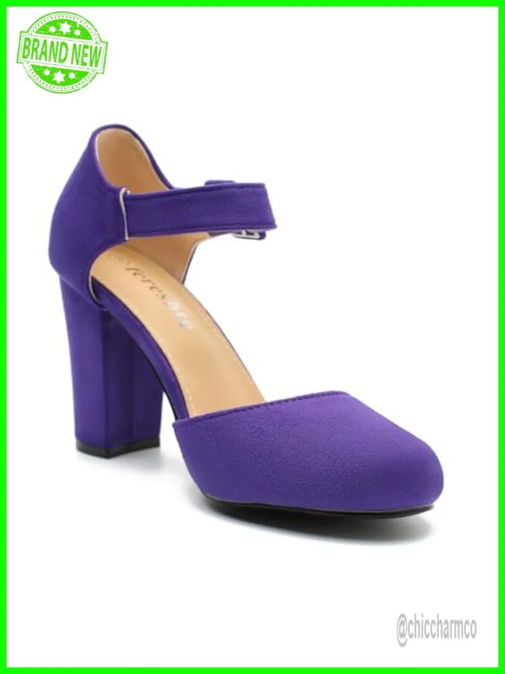 Chunky Block Heel Mary Jane Pumps with Ankle Strap 3.54 Inch Dress Shoes